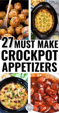 Crockpot Appetizers For Easy Make Ahead Party Food Make Ahead Party Food, Slow Cooker Appetizers, Crockpot Appetizers, Fruit Appetizers, Bowl Party Food, Make Ahead Appetizers, Easy Party Food, Potluck Dishes