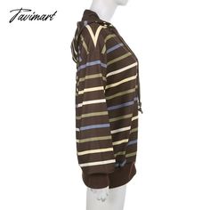 Tavimart Hip Hop Zip Up Hoodie Vintage Striped Loose Hooded Sweatshirt Jacket Harajuku Gothic Long Sleeve Women Sweatshirt Y2k Clothes Brown Hoodie Sweatshirt For Spring, Brown Hooded Sweatshirt For Spring, Brown Hooded Sweater For Spring, Brown Hoodie For Spring Streetwear, Oversized Long Sleeve Hip Hop Hoodie, Brown Hooded Top With Drawstring, Brown Spring Streetwear Hoodie, Brown Long Sleeve Sweater With Drawstring Hood, Brown Long Sleeve Hoodie With Drawstring