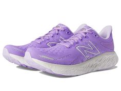 New Balance Fresh Foam X 1080v12 - Women's Shoes : Electric Purple/Cyber Lilac : The 1080 is the pinnacle offering from New Balance’s running lineup. A combination of top-of-the-line performance technology and wide-ranging accessibility offers runners at every level of intensity more comfort over more distance. Simply put, there isn’t another shoe quite like the 1080. The 1080v12 fine tunes the cushioning, weight, and flexibility ratio that makes the 1080 so adaptable to the stresses that occur Purple Breathable Running Shoes For Errands, Purple Running Shoes With Boost Midsole, Purple Running Shoes With Air Cushioning For Training, Purple Training Running Shoes With Air Cushioning, Training Purple Running Shoes With Air Cushioning, Dynamic New Balance Running Shoes For Marathon, Purple Sporty Sneakers For Marathon, Purple Running Shoes With Gel Cushioning For Sports, Functional Purple Running Shoes For Sports