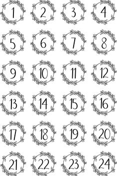 the numbers are arranged in an ornate frame