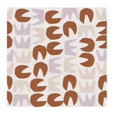 an abstract pattern with brown and pink shapes on white paper, which has been drawn by hand