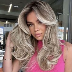 Blonde Highlights On Ash Brown Hair, Icy Ash Blonde Highlights, Dark Blonde With Platinum Highlights, Mid Length Ash Blonde Hair, Juliette Porter Hair, Cool Blonde Hair Color Ideas, Blonde Hair For Brown Eyes, Honey Blonde Hair Dark Roots, Light Blonde Hair With Dark Roots