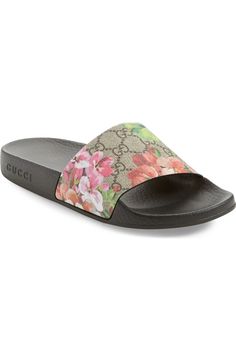 Gucci Pursuit Slide Sandal (Women) | Nordstrom Gucci Slides Women, Gucci Sliders, Gucci Slide, Slides Outfit, Trendy Eyewear, Wide Sandals, Gucci Slides, Gucci Sandals, Gucci Floral