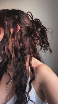 Icelandic Braids, Clip In Colored Hair Extensions Fun, How To Look Unique, Calico Hair Braids, Calico Hair On Curly Hair, Long Dark Hair Styles, Subtle Calico Hair, Alternative Hairstyles Long, Pirate Hairstyles