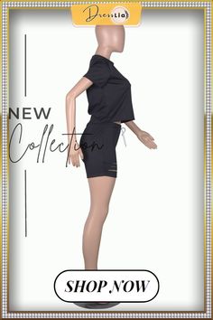 Women Solid Short Sleeve O-neck Pullover Crop Tops Drawstring Hole Shorts Two Piece Matching Sets Casual Stretch Two-piece Tops, Casual Two-piece Stretch Tops, Casual Black Two-piece Top, Leisure Crew Neck Sets, Casual Black Two-piece Top Set, Casual V-neck Two-piece Top Set, Casual Two-piece Short Tops, Casual Two-piece Top, Red Season