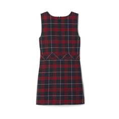 Nothing says "back to school" like this jumper dress in timeless plaid with front pleats, ready to pair with a Peter Pan collar and ballet flats (or a t-shirt and canvas sneakers). Fitted Plaid School Dress, Fitted Plaid Dress For School, Casual Plaid Dress For School, Fitted Plaid Preppy Dress For Fall, Fitted Plaid Dress For Fall In Preppy Style, Fitted Plaid Dress For Fall, Preppy Style, French Toast School Uniforms, Kids Outfits Girls, Woven Top