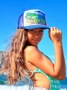 Aloha Script with a Pineapple trucker hat! One size fits most. Tang top only comes in white and small in size Made with Aloha. Blue Baseball Cap For Beach Season, Beach Trucker Hat With Flat Brim, Fun Blue Trucker Hat For Vacation, Beach-style Trucker Hat With 5-panel Design, Fun Curved Bill Beach Hat, Trucker Hat With Curved Bill For Vacation, Blue Snapback Hat For Beach And Summer, Blue Snapback Hat For Beach Summer, Fun Curved Bill Snapback Hat For Beach