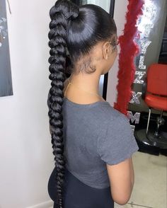 Frontal Ponytail Hairstyles, Frontal Ponytail, Sleek Braided Ponytail, Weave Ponytail Hairstyles, Banana Hair Clips, Black Ponytail Hairstyles