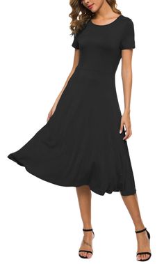 PRICES MAY VARY. Round neck, short sleeve ,elastic at the waist,casual long dress, suitable for spring, summer and autumn. Stretch and Elastic Waist, Never too tight and shows your figure line as well. This Long dress can show your female curve. make you more beautiful, fashion, sexy and elegant. Occasion:Suitable for many occasions like cocktail, party, business, evening party, wedding and so on. Please check our size information in the product description before purchase. Size chart: 
S:Bust:3 Casual Long Dress, Dressing Over 50, Summer Midi Dress, Party Business, Long Dress Casual, Midi Dress Casual, Midi Short Sleeve Dress, Midi Dress Summer, Fashion Tips For Women