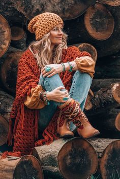 Bohemian Style Clothing Winter, Vetement Hippie Chic, Looks Hippie, Moda Hippie