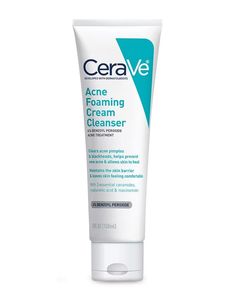 Acne Foaming Cream Cleanser | Benzoyl Peroxide Treatment | CeraVe