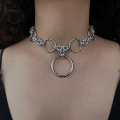 O Ring Necklace Gothic Chainmail Choker Byzantine Weave Necklace Silver Chainmail Aluminum Necklace - Etsy Chain Maille Necklace Patterns, Chainmail Necklace Patterns, Diy Chainmail Jewelry, Chainmail Weaves, Diy Gothic Jewelry, Chainmail Accessories, Diy Chainmail, Chainmail Choker, Chainmail Ring