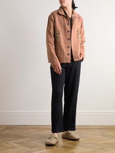 EXCLUSIVE AT MR PORTER. The intricate floral embroidery of Kartik Research's 'Kantha' overshirt is sewn by hand in the label's native India. It's cut for a relaxed fit from cotton detailed with touches of beading and faux pearls. Wear yours with denim or linen trousers. Responsible Craftsmanship. This product promotes artisanal skill and brands that invest in communities and adhere to fair-trade principles. Find out more about our Consciously Crafted criteria here. Loungewear Shorts, Linen Trousers, Short Suit, Fine Jewelry Designers, Mr Porter, Lightweight Jacket, Floral Embroidery, Fair Trade, Hand Sewing