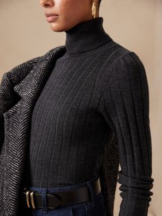 Lucci Merino Turtleneck Sweater | Banana Republic Elegant Cable Knit Turtleneck For Fall, Classic Merino Wool Ribbed Outerwear, Ribbed Merino Wool Outerwear For Work, High Neck Wool Sweater For Work, Solid Cable Knit Turtleneck Outerwear, Winter Workwear Turtleneck With Ribbed Cuffs, Fall Turtleneck With Ribbed Collar For Work, Fall Workwear Turtleneck With Ribbed Collar, Ribbed Collar Turtleneck For Fall Workwear