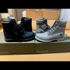 Selling Two Women's Size 8 Timberland Boots For $150 Each Or $150 For Both Color: Black Nubuck & Medium Grey Nubuck Brand New. Never Been Worn. Original Retail Price: $170 Each Timberland Gray Leather Boots, Gray Leather Timberland Boots, Timberland Womens, Timberland Boots Black, Timberland Black, Collection Ideas, Black Timberlands, Timberlands Shoes, Grey Boots