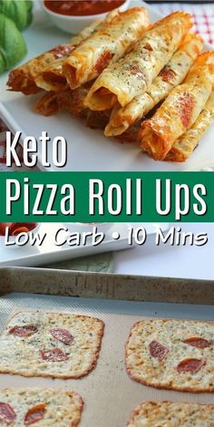 keto pizza roll ups with low carb and 10 mins on the side