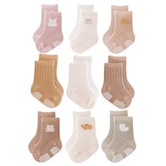 PRICES MAY VARY. The Package Includes 9 pairs in assorted and patterns of Combed Cotton socks for toddlers and kids. Premium Cotton 78.8% nylon 19.2% spandex 2% Strong wear resistance excellent pilling resistance. The baby socks have high elasticity no deformation, loose top design give comfortable wearing experience for little kids at all the time. Good color fastness, long-lasting wash, no fading, no fluorescent agent, soft skin-friendly, non-irritating. Our newborn baby crew socks are use adv Toddler Socks, Loose Top, Kids Luggage, Soft Skin, Baby Socks, Kids Socks, Top Design, Baby & Toddler Clothing