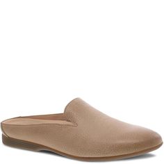 2038-200600 Dansko Women's Lexie Casual Slides - Taupe Milled Modern Leather Slippers With Cushioned Footbed, Classic Synthetic Mules For Office, Modern Synthetic Slip-ons With Leather Sole, Modern Spring Clogs With Cushioned Footbed, Modern Clogs With Textured Sole For Spring, Modern Synthetic Mules With Removable Insole, Slip-on Synthetic Mules For Work, Modern Slip-on Clogs For Spring, Synthetic Mules With Removable Insole For Work