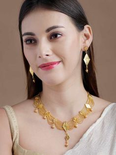 Turkish Gold Jewelry, Indian Gold Necklace Designs, Jewelry Set Gold, Necklace Set Gold, Bridal Necklace Designs, New Gold Jewellery Designs, Fancy Jewelry Necklace, Gold Jewellry, Gold Necklace Indian