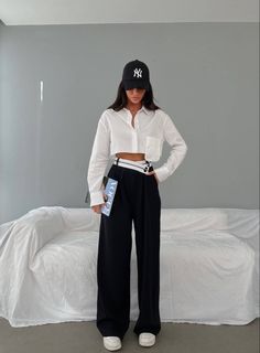 Pants Wide Leg, Womens Clothing Stores, Outfits Casuales, Casual Fits, High Waisted Pants, Fashion Pants, Polyester Material, Leg Pants, Black Pants