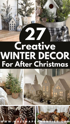 cozy winter decor for after christmas - after christmas decorating Winter Lantern Decor Ideas, Classy Winter Decor, Neutral Winter Decor After Christmas, Winter House Decor After Christmas, Winter Decor Not Christmas, Winterland Christmas Decorating Ideas, Winter Decor After Christmas Mantles, Winter Tablescapes After Christmas, Non Christmas Winter Decor