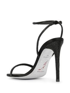 René Caovilla Sandália De Salto Com Contas - Farfetch Rene Caovilla, Bead Leather, Sandals Black, Heeled Sandals, Black Sandals, Sling Backs, Christian Dior, High Heel, Ankle Strap