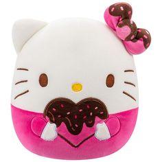 a hello kitty purse with a chocolate donut on it