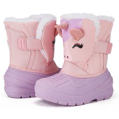 Pink Rain Boots For Winter Outdoor Activities, Pink Rain Boots For Winter Outdoor Use, Pink Winter Rain Boots For Outdoor, Pink Weatherproof Winter Boots, Winter Outdoor Pink Rain Boots, Pink Waterproof Winter Boots With Round Toe, Pink Weatherproof Rain Boots For Outdoor, Winter Scratch-resistant Boots With Round Toe, Scratch-resistant Winter Outdoor Boots