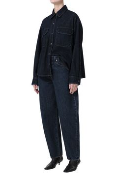 Find AGOLDE Gwen Slice Denim Snap-up Shirt on Editorialist. Every closet needs this staple denim shirt designed with a snap-up front and cut from dark-wash denim. Front snap closure Spread collar Long sleeves with snap cuffs Chest snap-flap patch pockets 80% cotton, 20% recycled cotton Machine wash, tumble dry Made in Turkey Closet Needs, Dark Wash Denim, Denim Shirt, Recycled Cotton, Snap Closure, Tumble Dryer, Shirt Designs, Long Sleeves, Luxury Fashion