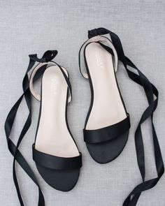 black satin flats