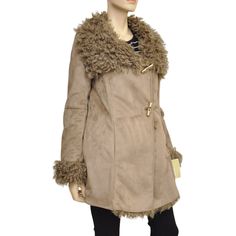 Faux Suede Jacket Size S * Fold Over Collar * Button Closure * Lined With Quilted , Padded Lining * Faux Suede * Faux Shearling Fur * Face, Back. Lining, Collar, Facing And Cuffs: 100% Polyester * Dry Clean * By Michael Michael Kors; Imported * Length (From Collar To Bottom Back) - 29.5" * Width (From Armpit To Armpit Back) - 21" * Sleeve - 25.5" * Waist - 18 " * Width (Shoulder To Shoulder) - 16" * Taupe Color * Brand New With Tag * Mfsrp: $550.00 Beige Faux Fur Lined Coat For Work, Beige Faux Fur Coat For Workwear, Luxury Beige Outerwear With Faux Fur Trim, Chic Beige Fur Coat For Cold Weather, Michael Kors Winter Workwear Outerwear, Michael Kors Outerwear For Cold Weather In Fall, Michael Kors Fall Outerwear For Cold Weather, Chic Beige Outerwear With Faux Fur Lining, Luxury Beige Outerwear With Faux Fur Lining