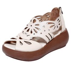 Item Type: ShoesGender: Women Upper Material: Cowhide Toe Type: Round Toe Heel Type: Wedge Heel Height: Middle Heel (3-5 cm) Theme: Spring/Fall,Summer Close Style: Zipper Occasion: Daily,Casual,Holiday Style: Casual Color: Beige, Brown, Black Size Chart: size length cm inch 35 22.50 8.86'' 36 23.00 9.06'' 37 23.50 9.25'' 38 24.00 9.45'' 39 24.50 9.65'' 40 25.00 9.84'' Tube Top Dress, Loafer Slippers, Shoe Boot Sandals, Round Toe Heels, Massage Therapy, Beige Brown, Sandals Summer, Holiday Fashion, Handmade Leather