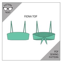 The Fiona Top sewing pattern is a bandeau with straps that tie in the back. The back tie is adjustable, you can tie it as tight or loose as you like. It is also reversible and can be made with 2 different colors or prints. These are intended to be made with 4 way stretch swimwear fabric. Sizes XS, S, M, L, XL This listing is for an instant download PDF sewing pattern. You will not receive a physical product.  For those in the US, print the files prefaced with US. Everywhere else, print files pre Crop Top Sewing Pattern, Sewing Swimwear, Swimwear Fabric, As You Like It, Nashville Trip, Top Sewing, Top Sewing Pattern, High Waist Bottoms, Bandeau Top