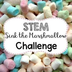 STEM Sink the Marshmallow Challenge Marshmallow Games, Marshmallow Challenge, Stem Club, Kindergarten Stem, Steam Challenges, Steam Ideas, Stem Classes, Stem Elementary, Stem Lab