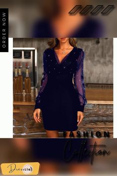 Back to School Outfit Women Dress Autumn Sexy Lace Mesh Patchwork Long Sleeve Party Dresses Female Elegant V-neck Sequins Slim Bodycon Dress Long Sleeve Bodycon V-neck Party Dress, V-neck Mini Dress With Sheer Sleeves For Night Out, Elegant Mini Dress With Sheer Sleeves And V-neck, Elegant V-neck Mini Dress With Sheer Sleeves, Fitted Mini Dress With Sheer Sleeves And V-neck, Long Sleeve Bodycon V-neck Dress For Party, Bodycon V-neck Long Sleeve Party Dress, Cocktail Dress With Sheer Sleeves And V-neck, Cocktail V-neck Dress With Sheer Sleeves