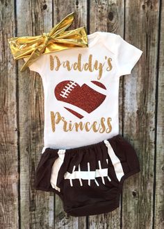 Princess Onesie, Football Outfit, Princess Shirt, Baby Sleep Problems, Baby Care Tips, Football Baby, Shirt Football, Girls Shirt