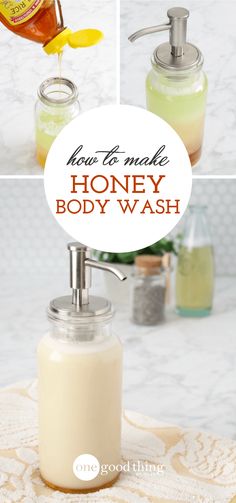 This is probably the easiest and most customizable body wash recipe I've come across. Get soft, smooth skin with just 4 ingredients! Homemade Wipes, Body Wash Recipe, Diy Body Wash, Honey Body Wash, Homemade Body Wash, Savon Diy, Make Soap, Natural Body Wash