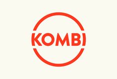 the kombi logo is shown in red on a white background with an orange circle