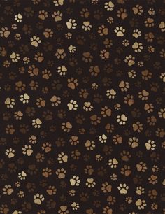 brown and white dog paw prints on a black background