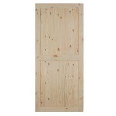 an unfinished door with wood paneling on the bottom and side panels, in white background