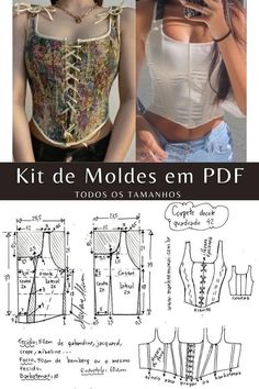 an image of a woman's top sewing pattern with instructions to make it look like she