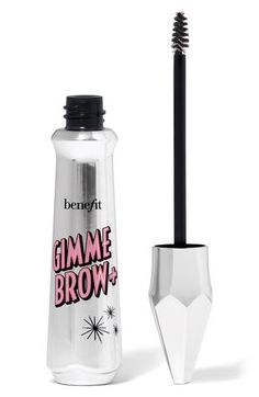 What it is: A brow volumizing tinted fiber gel with tiny microfibers that create natural-looking fullness and definition.What it does: Benefit's Gimme Brow+ creates natural brow volume and features a custom tiny, tapered brush that provides an easy, mess-proof application and boosts brow volume in an instant. The buildable formula is water-resistant and long-wearing.Research results:In a self-evaluation by 66 women after one week:- 94% said brows looked visibly thicker.How to use: Using short, p Benefit Gimme Brow, Tinted Eyebrow Gel, Makeup Finds, Gimme Brow, Auburn Brown, Natural Brows, Brow Tinting, Brow Definer, Eyebrow Gel