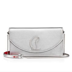 Silver Metallic Exterior, Red Interior New With Tags. Christian Louboutin Clutch Evening Bag With Silver-tone Logo Plaque In Metallic Silver, Metallic Silver Evening Bag With Logo Plaque, Metallic Silver Evening Bags With Silver-tone Logo Plaque, Modern Party Bags With Silver-tone Logo Plaque, Silver Evening Bag With Silver-tone Logo Plaque, Evening Leather Bag With Silver-tone Logo Plaque, Silver Leather Clutch Bag, Metallic Bags With Silver-tone Logo Plaque For Formal Occasion, Luxury Metallic Silver Bag For Formal Occasions