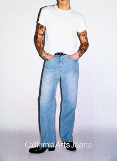 A classic pair of straight-leg jeans inspired by the off-duty uniform of 90's runway models. Designed to pinch just above the hips, the high-rise and roomy straight-leg elongates the leg for a rugged, boyish cut. Constructed in a rigid, non-stretch denim, these go-to jeans only gets better with age. Straight Leg Rigid Denim Jeans For Streetwear, Retro Straight Leg Rigid Denim Pants, Straight Rigid Denim Pants For Streetwear, Retro Straight Leg Rigid Denim Jeans, 90s High-rise Rigid Denim Jeans, 90s Runway, Jeans For Men, Runway Models, Stitching Leather