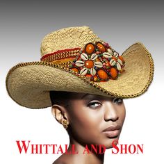 Like it's namesake, our natural straw hat with its intricately hand woven pattern, embodies true tropical beauty. The exotic cowry shells, beads and crystals capture the flavor of the lush islands-perfect for a stroll on the beach or a hike in the rain forrest. An adjustable sweat band allows for different head sizes Embellished Cowboy Hat, Hiking In The Rain, Rodeo Time, Royal Party, Cowry Shell, Model Runway, Tropical Beauty, Sweat Band, Cowboy Outfits