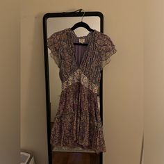 Great Condition, Gently Worn Purple Flowy Sundress Mini Dress, Lavender Floral Print Sundress, Purple Flowy Mini Dress, Flowy Bohemian Lavender Dress, Flowy Purple Bohemian Dresses, Purple Mini Sundress, Purple Flowy Sundress Midi Dress, Purple Bohemian Mini Dress With Floral Print, Flowy Purple Mini Dress With Short Sleeves