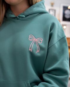 FREE shipping on all additional items Cute Bow Embroidered Sweatshirt "---Production--- - With t-shirts/sweatshirts/hoodies are very suitable for you to coordinate with different styles of clothes. The shirt is soft and warm enough to wear in all seasons of the year. - Please help me double-check the shipping address, and fill out the information you require in the personalization section before purchasing to ensure your order is not delayed. - 50% Cotton, 50% Polyester - Imported - Pull On clos Cute Embroidered Hoodie For Streetwear, Cute Embroidered Crew Neck Hoodie, Cute Custom Embroidered Crew Neck Hoodie, Cute Hoodie With Custom Embroidery And Crew Neck, Cute Hooded Tops With Embroidered Logo, Cute Hooded Top With Embroidered Logo, Cute Hooded Tops With Embroidered Graphics, Cute Hooded Sweatshirt With Embroidered Graphics, Pink Hooded Tops With Custom Embroidery