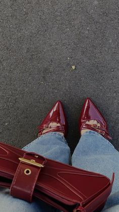 Red Inspo Aesthetic, Shoe Photography Aesthetic, Cherry Red Aesthetic, Elegant Outfit Classy, Shoes Heels Classy, Red Bag, Heels Classy, Red Aesthetic, Pretty Shoes