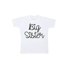 This fun sibling shirts are perfect for your little ones. It is durable enough for everyday wear and machine washable! Our prints are made with high quality inks and applied with a commercial heat press for bright and vibrant designs which will last, the colors will not crack. 7 ate 9 Apparel is a top designer for children's apparel and has newborn outfits, novelty shirts as well as first birthday party outfits. Color: White.  Gender: female.  Age Group: kids. Big Sister T Shirt, Sibling Shirts, Birthday Party Outfits, Sister Tshirts, Novelty Shirts, Kids Clothes Boys, First Birthday Party, Party Outfits, Big Sister