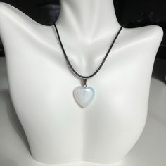 Handmade Heart Shaped Stone Necklace With Black Waxed Cord Choker! Color Is A Multicolor Clear Opalite. You Will Receive Exact Item In This Listing. No Flaws. Brand New, Handmade - Never Worn! Feel Free To Send Me An Offer! #Choker #Grunge #Y2k #Cottagecore #Coquette Item: 122 Cottagecore Cottage Fairy Fairycore Grunge Y2k Aesthetic Kawaii Pretty Dainty Girly Pearls Coquette Coquettecore Soft Angel Cute Pretty Beads Beaded Beadedjewelry Charms Bow Pink Pastel Ballerina Costal Cowgirl Costalcowgi White Heart Necklaces For Jewelry Making, White Heart Shaped Necklaces For Jewelry Making, White Heart Shaped Jewelry With Heart Beads, White Jewelry With Heart Beads, White Heart Necklace With Heart Beads, White Heart Pendant Necklace For Jewelry Making, Adjustable White Necklace With Heart Charm, Adjustable White Heart Pendant Necklace, White Heart-shaped Crystal Necklace For Gift